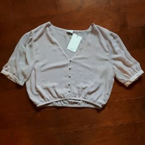 NWT aritzia ballet pink cropped blouse